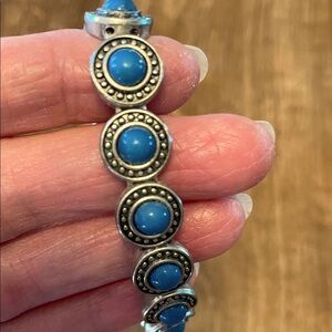 Silver and Blue Women's Bracelet